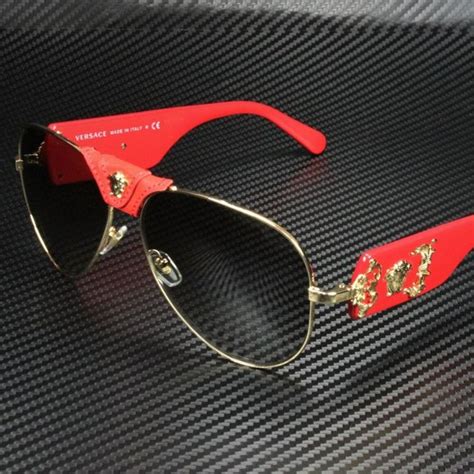 versace designer sunglasses red gold.